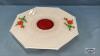 CASED GLASS CAKE PLATE ON RAISED PEDESTAL - 2