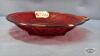RED GLASS DIVIDED RELISH DISH - 2