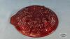 RED GLASS DIVIDED RELISH DISH - 4