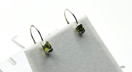 STERLING SILVER PERIDOT LEVER BACK EARRINGS