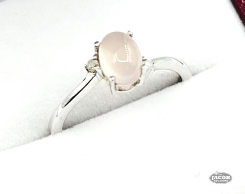 STERLING SILVER ROSE QAURTZ RING