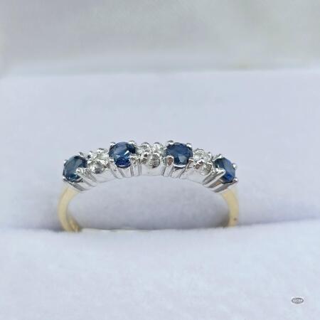 YELLOW & WHITE GOLD BLUE SAPPHIRE RING