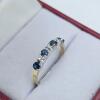 YELLOW & WHITE GOLD BLUE SAPPHIRE RING - 3