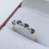 YELLOW & WHITE GOLD BLUE SAPPHIRE RING - 4