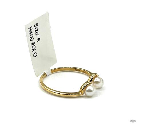 10KT YELLOW GOLD CULTURED PEARL RING