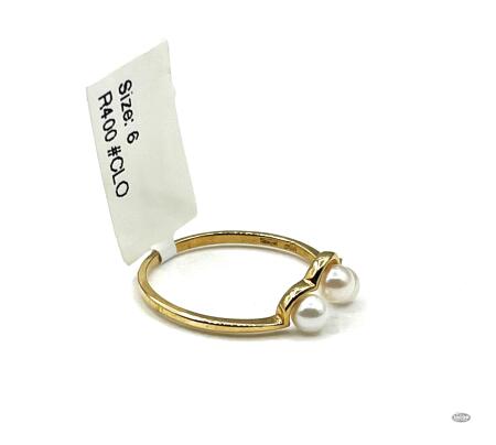 10KT YELLOW GOLD CULTURED PEARL RING