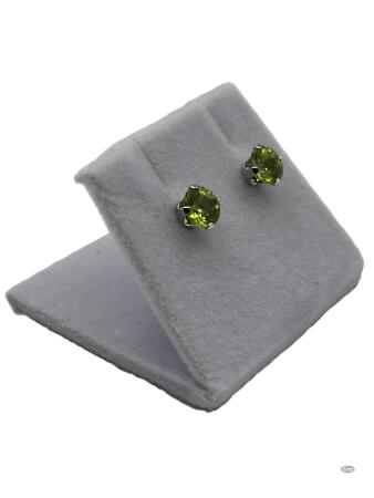 14KT WHITE GOLD PERIDOT STUD EARRINGS