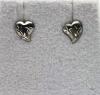 14KT WHITE GOLD PLAIN HEART EARRINGS
