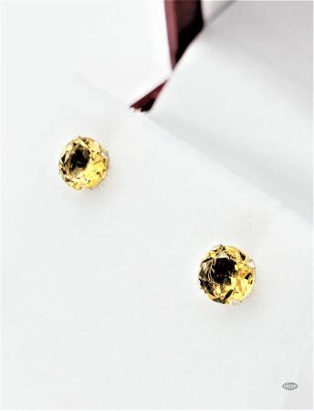 10KT YELLOW GOLD CITRINE EARRINGS