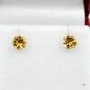 10KT YELLOW GOLD CITRINE EARRINGS - 4