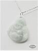 STERLING SILVER JADEITE LAUGHING BUDDHA PENDANT - 5