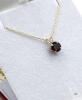 14KT YELLOW GOLD GARNET ROUND PENDANT