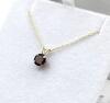 14KT YELLOW GOLD GARNET ROUND PENDANT - 2