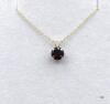 14KT YELLOW GOLD GARNET ROUND PENDANT - 3