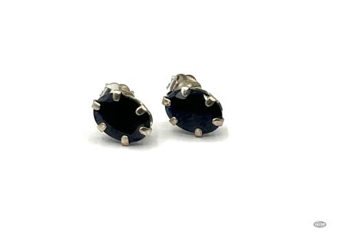 STERLING SILVER BLUE SAPPHIRE EARRINGS