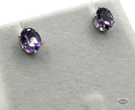 STERLING SILVER AMETHYST EARRINGS