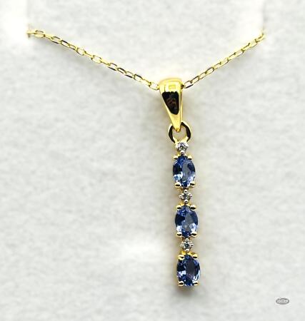 GOLD PLATED TANZANITE AND WHITE SAPPHIRE PENDANT