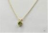 10KT YELLOW GOLD PERIDOT HEART SHAPED PENDANT - 4