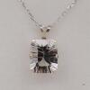 STERLING SILVER WHITE TOPAZ PENDANT - 3