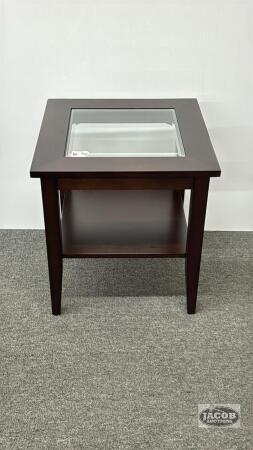 SIDE TABLE WITH BEVELED GLASS INSERT