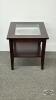 SIDE TABLE WITH BEVELED GLASS INSERT