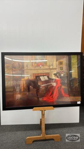 LADY PLAYIN PIANO PRINT