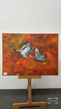 GEESE ON CANVAS BY LINDA J. DAVIS