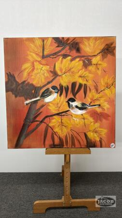 2 BIRDS ON CANVAS