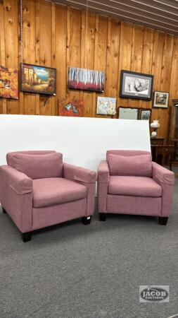 (2) DUSTY ROSE ARM CHAIRS
