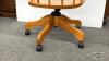 OAK REPRO OFFICE CHAIR WITH (5) CASTERS - 5