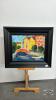 ITALIAN RIVER SCENE PAINTING ON BOARD