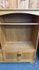 OAK ENTERTAINMENT UNIT WITH ADJUSTABLE SHELVES - 4