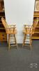 (2) OAK SWIVEL BAR STOOLS - 4