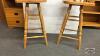 (2) OAK SWIVEL BAR STOOLS - 5
