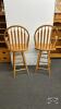 (2) OAK SWIVEL BAR STOOLS - 6