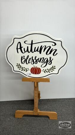 METAL "AUTUMN BLESSINGS" SIGN