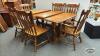 LARGE TABLE, (6) ARROW BACK CHAIRS AND (2) LEAVES - 2