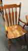 LARGE TABLE, (6) ARROW BACK CHAIRS AND (2) LEAVES - 6