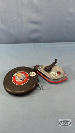 OLYMPIA 15M OR 50FT MEASURING TAPE WITH CHALK LINE