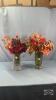 (2) 9.5IN VASES WITH ARTIFICIAL FLOWERS