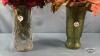 (2) 9.5IN VASES WITH ARTIFICIAL FLOWERS - 2