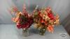 (2) 9.5IN VASES WITH ARTIFICIAL FLOWERS - 3