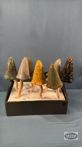 (10) CERAMIC FLOWER BED ORNAMENTS