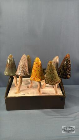 (10) CERAMIC FLOWER BED ORNAMENTS