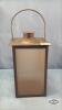 METAL AND FROSTED GLASS CANDLE HOLDER