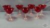 (7) RUBY RED 4IN TALL SHERBETS - 2