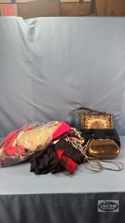 (3) LADIES PURSES AND QUANTITY OF SCARFS