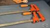 1 STANLEY HAND SAW AND 2 36IN SLIDING BAR CLAMPS - 3