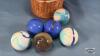 SMALL WICKER BASCKET WITH LARGE MARBLES - 2