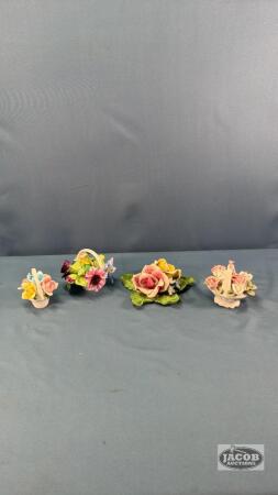 (3) SMALL CHINA BOUQUETS (ALL HAVE TINY CHIPS)
